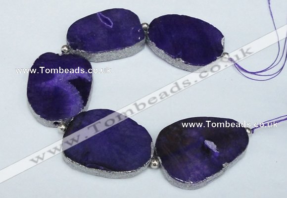 CNG2391 7.5 inches 35*45mm - 45*55mm freeform agate gemstone beads