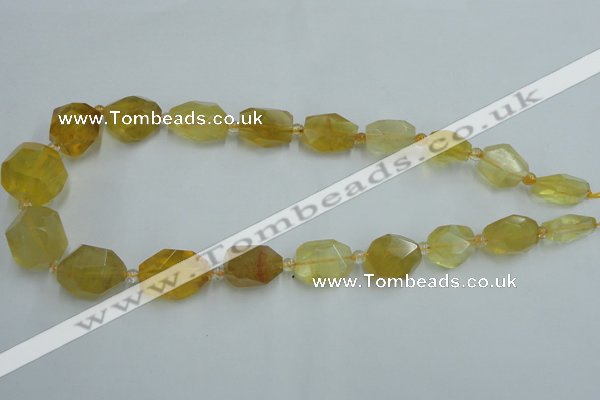 CNG240 10*15mm - 20*22mm faceted nuggets citrine gemstone beads