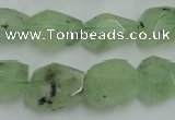 CNG241 10*12mm - 15*16mm faceted nuggets green rutilated quartz beads