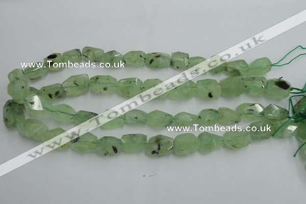 CNG241 10*12mm - 15*16mm faceted nuggets green rutilated quartz beads