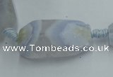CNG242 15*18mm - 18*28mm faceted nuggets blue chalcedony beads