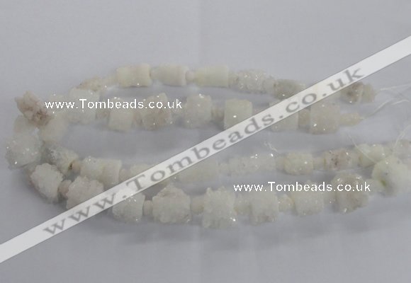 CNG2434 15.5 inches 12*14mm - 15*18mm tube druzy quartz beads