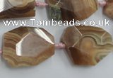 CNG244 18*25mm - 25*32mm faceted nuggets Argentina rhodochrosite beads