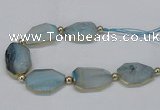 CNG2452 7.5 inches 20*25mm - 25*35mm faceted freeform agate beads