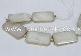 CNG2460 7.5 inches 30*50mm - 32*55mm faceted rectangle agate beads