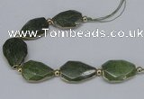 CNG2468 7.5 inches 20*25mm - 25*30mm faceted freeform green quartz beads