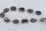 CNG2485 15.5 inches 15*20mm - 20*25mm freeform plated druzy agate beads