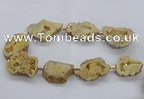 CNG2491 15.5 inches 30*40mm - 40*50mm freeform plated druzy agate beads