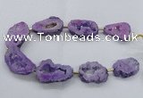CNG2492 15.5 inches 30*40mm - 40*50mm freeform plated druzy agate beads