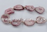 CNG2493 15.5 inches 30*40mm - 40*50mm freeform plated druzy agate beads