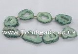 CNG2495 15.5 inches 30*40mm - 40*50mm freeform plated druzy agate beads