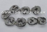 CNG2498 15.5 inches 30*40mm - 40*50mm freeform plated druzy agate beads