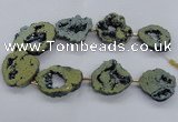 CNG2500 15.5 inches 30*40mm - 40*50mm freeform plated druzy agate beads