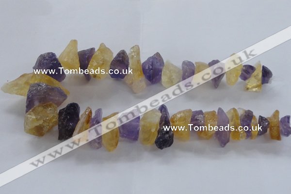 CNG2543 12*20mm – 15*30mm nuggets lavender amethyst & citrine beads