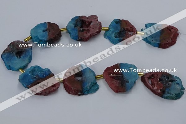 CNG2552 15.5 inches 30*40mm - 45*50mm freeform druzy agate beads