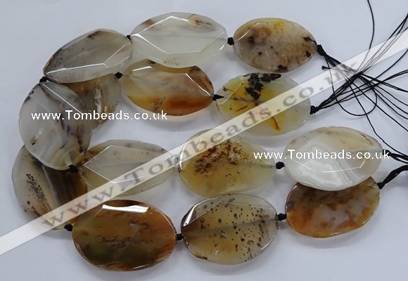 CNG2555 35*50mm - 40*55mm faceted freeform montana agate beads