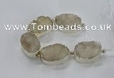 CNG2596 7.5 inches 25*35mm - 30*40mm freeform druzy agate beads