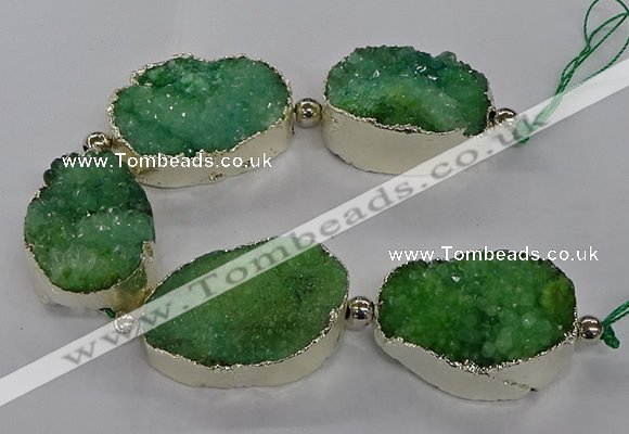 CNG2601 7.5 inches 25*35mm - 30*40mm freeform druzy agate beads