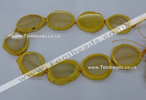 CNG2608 15.5 inches 30*35mm - 40*45mm freeform agate beads