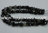 CNG2718 10*14mm - 13*18mm faceted nuggets black rabbit hair beads