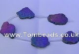 CNG2761 15.5 inches 28*35mm - 40*45mm freeform plated druzy agate beads