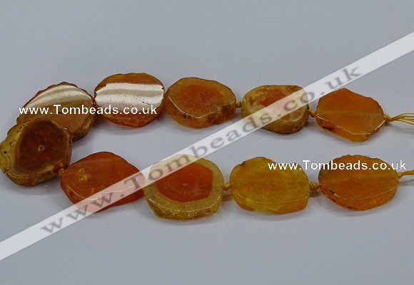 CNG2775 15.5 inches 30*35mm - 35*40mm freeform agate beads