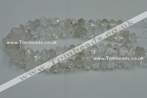 CNG2823 10*14mm - 13*18mm faceted nuggets white crystal beads