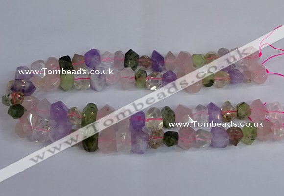 CNG2828 15.5 inches 10*14mm - 13*18mm faceted nuggets mixed quartz beads