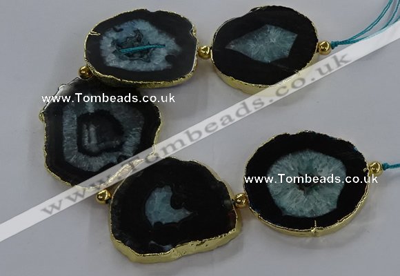 CNG2854 8 inches 35*45mm - 45*55mm freeform druzy agate beads