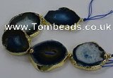 CNG2855 8 inches 35*45mm - 45*55mm freeform druzy agate beads