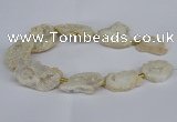 CNG2888 15.5 inches 25*30mm - 30*35mm freeform plated druzy agate beads