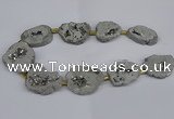 CNG2891 15.5 inches 25*30mm - 30*35mm freeform plated druzy agate beads