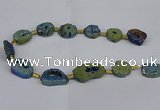 CNG2895 15.5 inches 20*25mm - 25*30mm freeform plated druzy agate beads