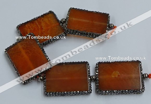 CNG2921 7.5 inches 35*45mm rectangle agate gemstone beads wholesale