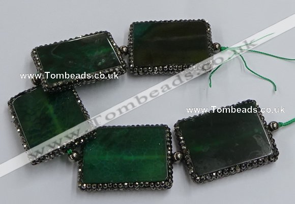 CNG2925 7.5 inches 35*45mm rectangle agate gemstone beads wholesale