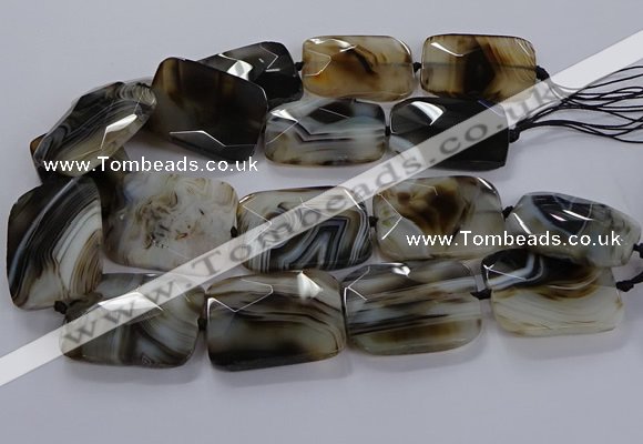 CNG2932 15.5 inches 30*40mm faceted freeform agate beads