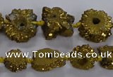 CNG2937 15.5 inches 8*10mm - 15*18mm freeform plated druzy agate beads