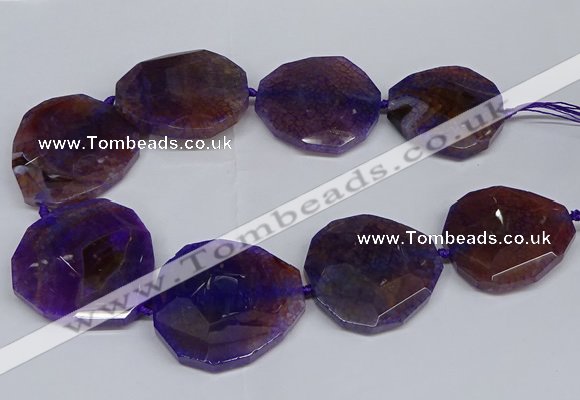 CNG2959 15.5 inches 42*45mm - 45*50mm faceted freeform agate beads