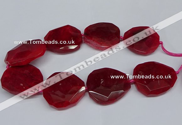 CNG2960 15.5 inches 42*45mm - 45*50mm faceted freeform agate beads