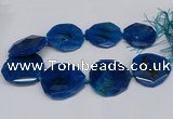 CNG2961 15.5 inches 42*45mm - 45*50mm faceted freeform agate beads