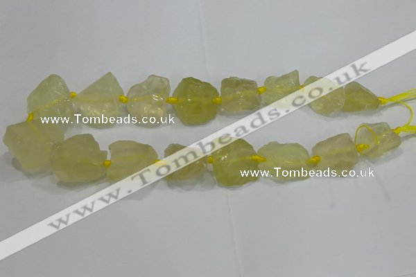 CNG3005 15.5 inches 15*20mm - 22*30mm nuggets lemon quartz beads