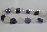 CNG3006 15*20mm - 22*30mm nuggets amethyst & white crystal beads