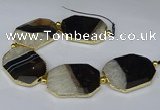 CNG3033 7.5 inches 30*40mm - 35*45mm faceted freeform druzy agate beads