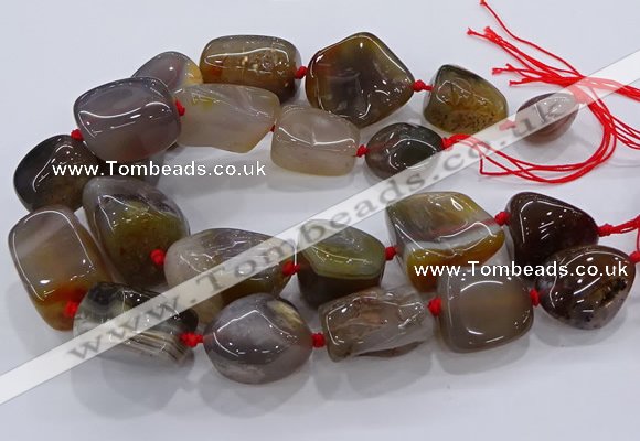 CNG3045 25*30mm - 30*40mm nuggets agate gemstone beads