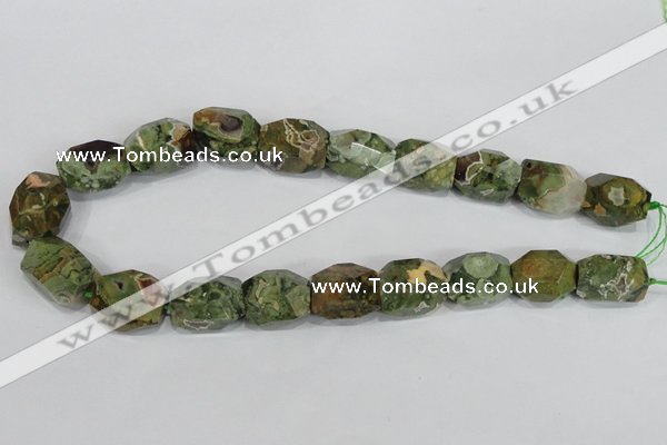 CNG305 15.5 inches 15*20mm faceted nuggets peacock gemstone beads