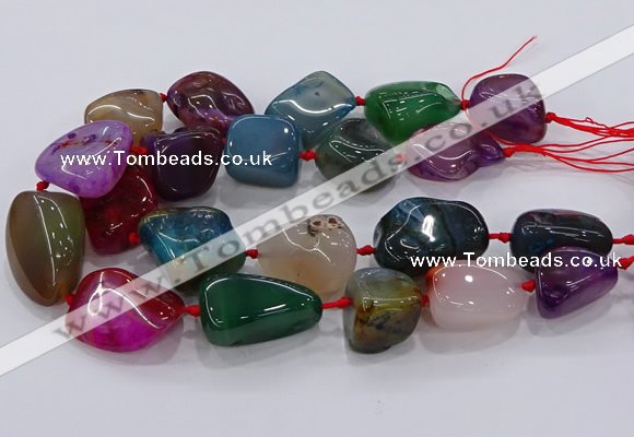 CNG3052 25*30mm - 30*40mm nuggets agate gemstone beads