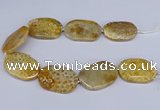 CNG3074 15.5 inches 30*45mm - 35*50mm freeform chrysanthemum agate beads