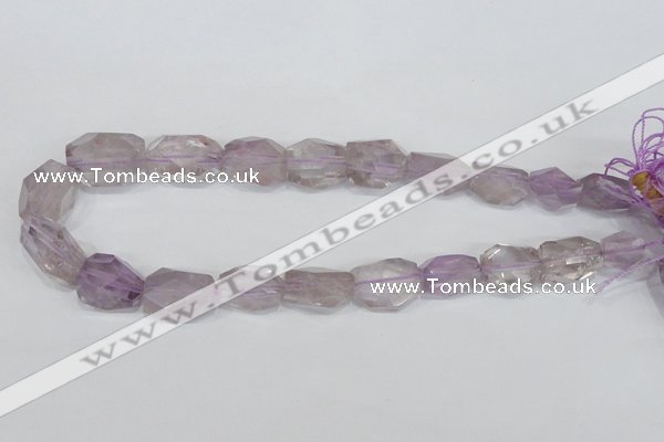 CNG309 15.5 inches 15*22mm faceted nuggets amethyst gemstone beads