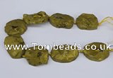 CNG3091 15.5 inches 25*30mm - 35*50mm freeform plated druzy agate beads