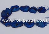 CNG3093 15.5 inches 25*30mm - 35*50mm freeform plated druzy agate beads